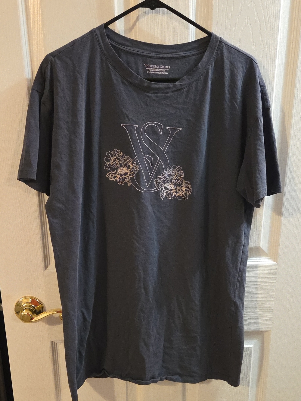 Victoria's Secret Charcoal Gray Short-Sleeve Logo night shirt